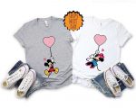 Mickey And Minnie Heart Balloons Shirt ,Valentine Love Gift Shirt ,Couples Gift Shirt, Valentines Day Couple Shirt, Valentine Matching Shirt