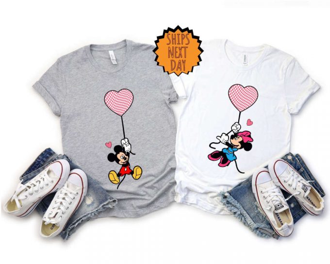 Mickey And Minnie Heart Balloons Shirt ,Valentine Love Gift Shirt ,Couples Gift Shirt, Valentines Day Couple Shirt, Valentine Matching Shirt