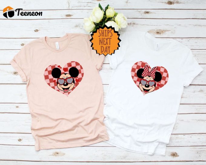 Mickey Minnie Valentine Shirt, Disney Valentine Couple Shirt, Valentine'S Day Gift Shirt, Disneyland Valentine Shirt, Cute Disney Trip Shirt 1