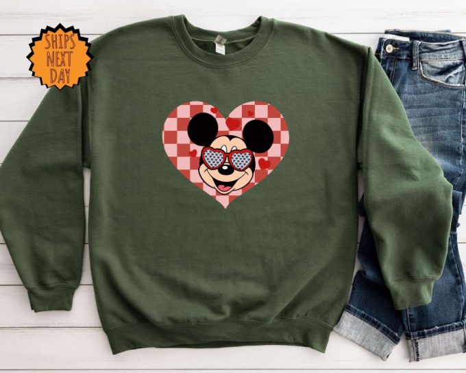 Mickey Minnie Valentine Sweatshirt, Disney Valentine Couple Hoodie, Valentine'S Day Shirt, Disneyland Valentine Tee, Disney Trip Sweatshirt 4