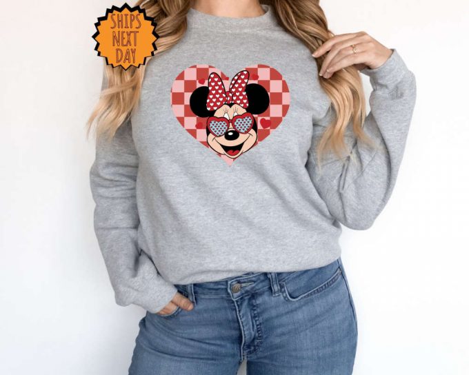 Mickey Minnie Valentine Sweatshirt, Disney Valentine Couple Hoodie, Valentine'S Day Shirt, Disneyland Valentine Tee, Disney Trip Sweatshirt 7