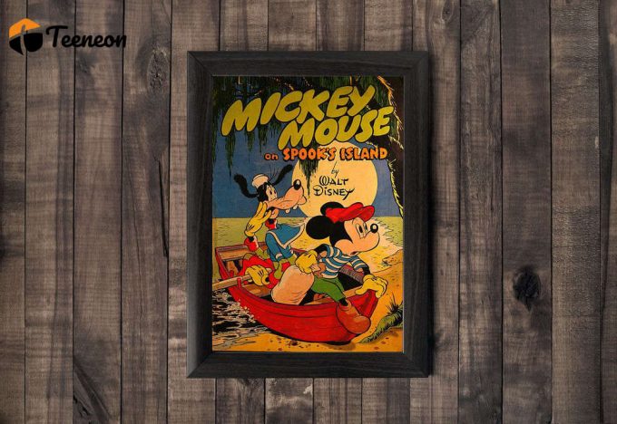 Mickey Mouse On Spook'S Island Retro Poster For Home Decor Gift | Disney Movie Poster For Home Decor Gift 1