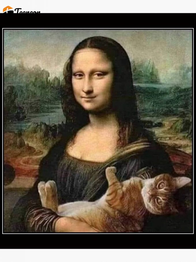 Mona Lisa With Kitty Cat Da Vinci Art Premium Matte Vertical Poster For Home Decor Gift 1