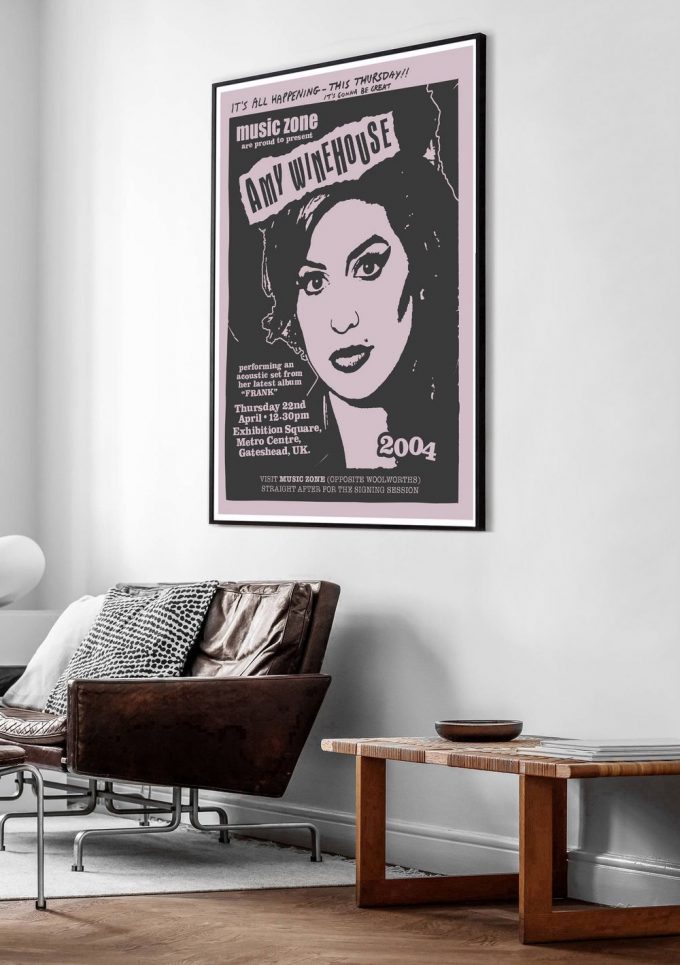 Music Poster For Home Decor Gift - Amy Winehouse 2004, Music Zone, Female Singer, Music Concert Acoustic Poster For Home Decor Gift 3