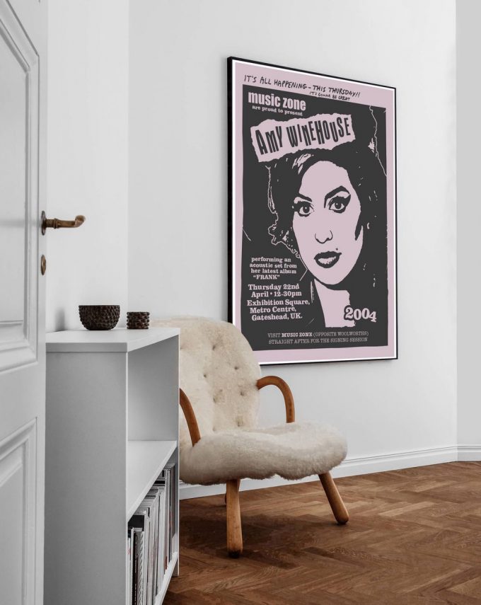 Music Poster For Home Decor Gift - Amy Winehouse 2004, Music Zone, Female Singer, Music Concert Acoustic Poster For Home Decor Gift 5
