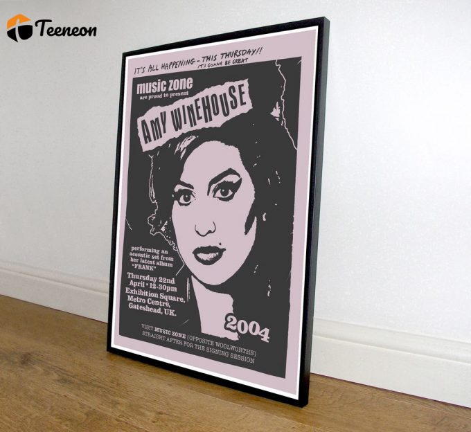 Music Poster For Home Decor Gift - Amy Winehouse 2004, Music Zone, Female Singer, Music Concert Acoustic Poster For Home Decor Gift 1