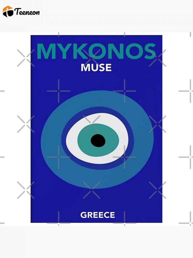 Mykonos Muse - Greece - Evil Eye -Retro Travel Premium Matte Vertical Poster For Home Decor Gift 1