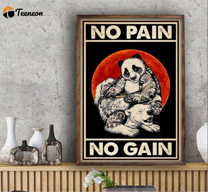 No Pain No Gain Poster For Home Decor Gift For Home Decor Gift