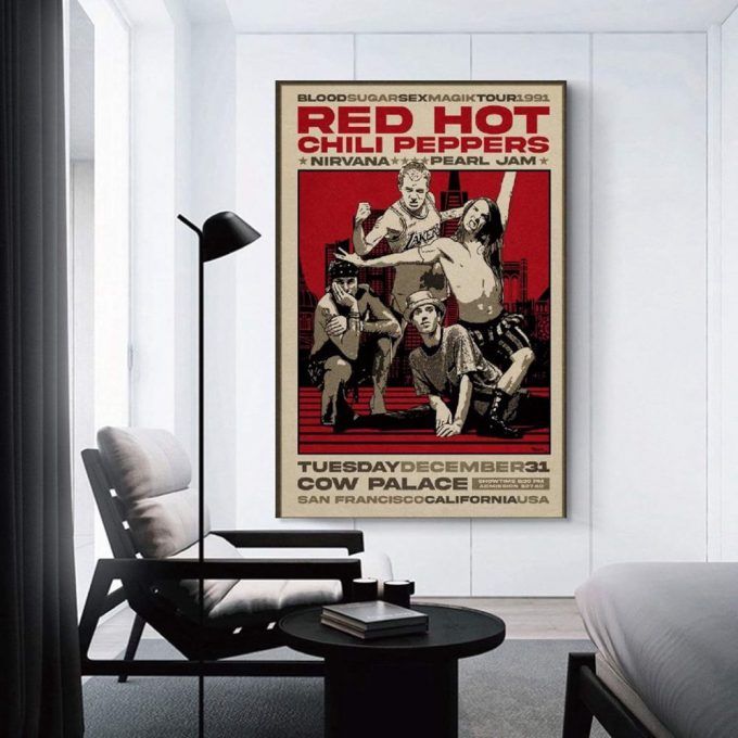 Red Hot Chili Peppers 1991 Concert Poster For Home Decor Gift, Living Room Poster For Home Decor Gift 2