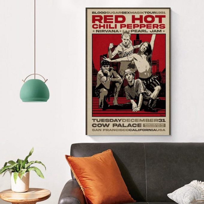 Red Hot Chili Peppers 1991 Concert Poster For Home Decor Gift, Living Room Poster For Home Decor Gift 3