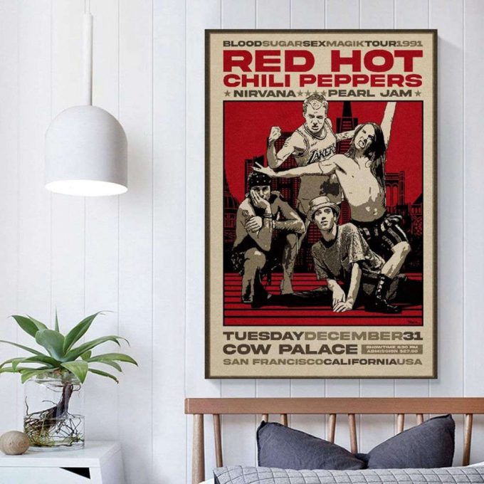 Red Hot Chili Peppers 1991 Concert Poster For Home Decor Gift, Living Room Poster For Home Decor Gift 4