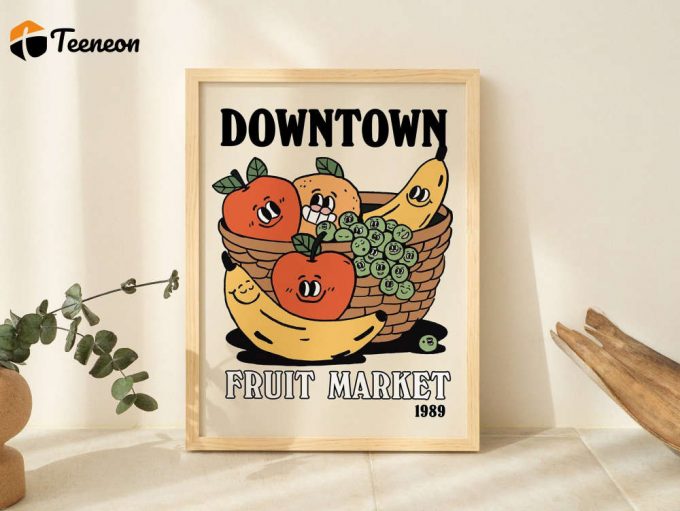 Retro Downtown Fruit Market Maximalist Wall Decor Poster For Home Decor Gift For Home Decor Gift 1