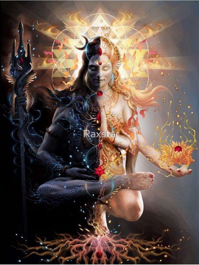 Shiva And Parvati (Masculine And Feminine) Shakti Premium Matte Vertical Poster For Home Decor Gift 2