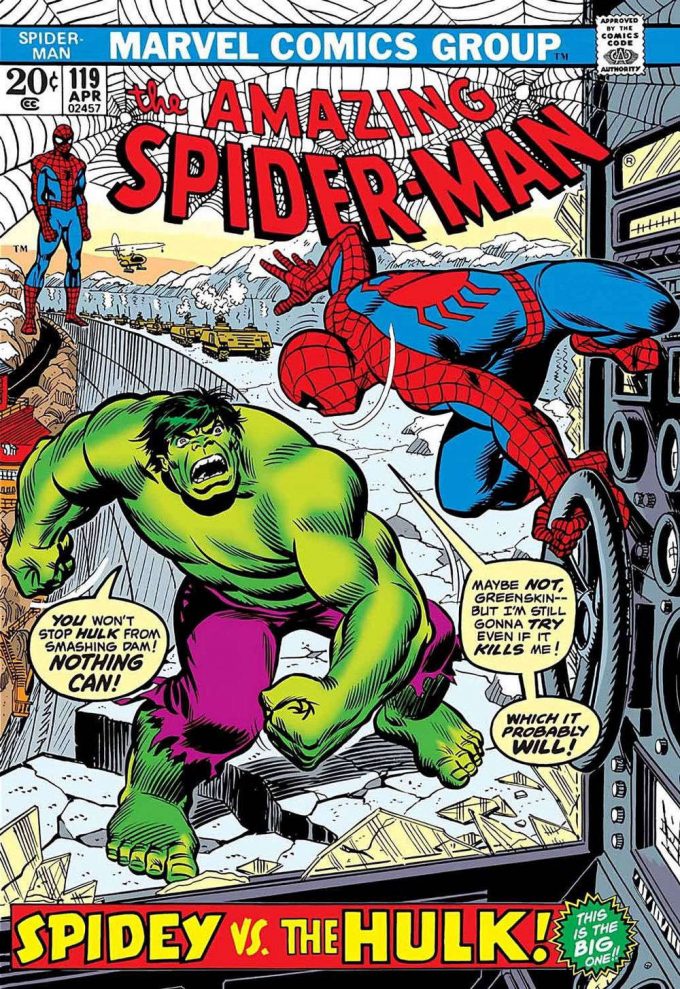 Spiderman Vs Hulk Poster For Home Decor Gift - Vintage 1973 Amazing Spiderman Comic Book Cover 2
