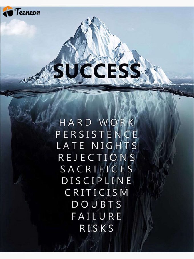 Success Motivational Poster For Home Decor Gift - Iceberg Success Poster For Home Decor Gift - Success Hard Work Persistence Late Nights Rejections Sacrifices Premium Matte Vertical Poster For Home Decor Gift 1