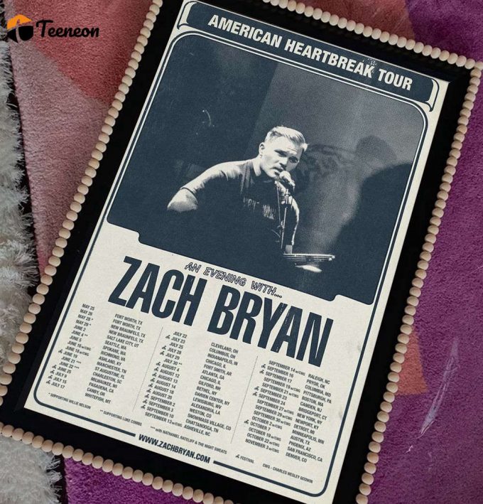 The American Heartbreak Tour 2022 Poster For Home Decor Gift, Zach Bryan Poster For Home Decor Gift 1