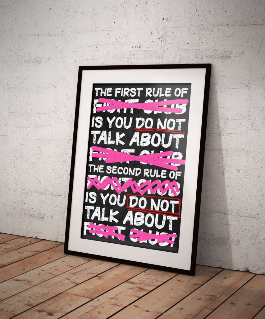 Typography Fight Club First Rule Movie Quote Poster For Home Decor Gift 7