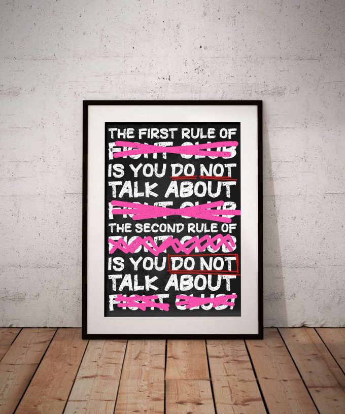 Typography Fight Club First Rule Movie Quote Poster For Home Decor Gift 3