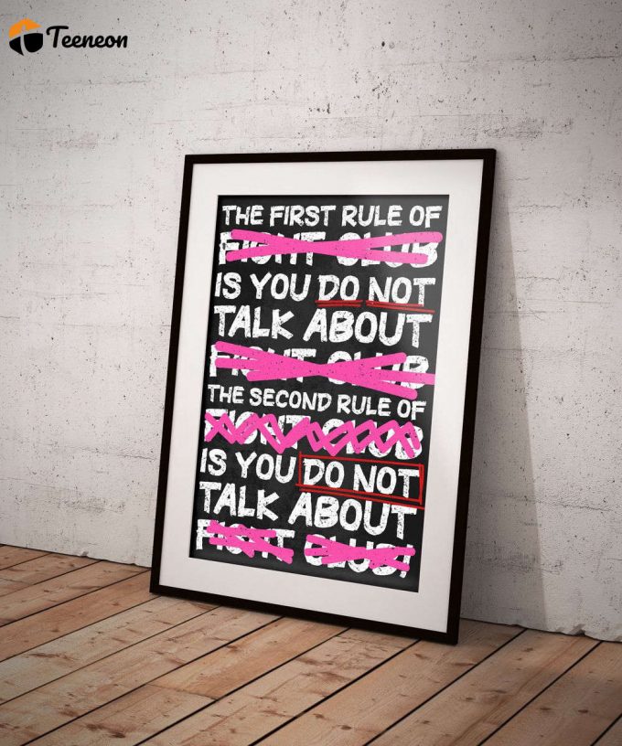 Typography Fight Club First Rule Movie Quote Poster For Home Decor Gift 1