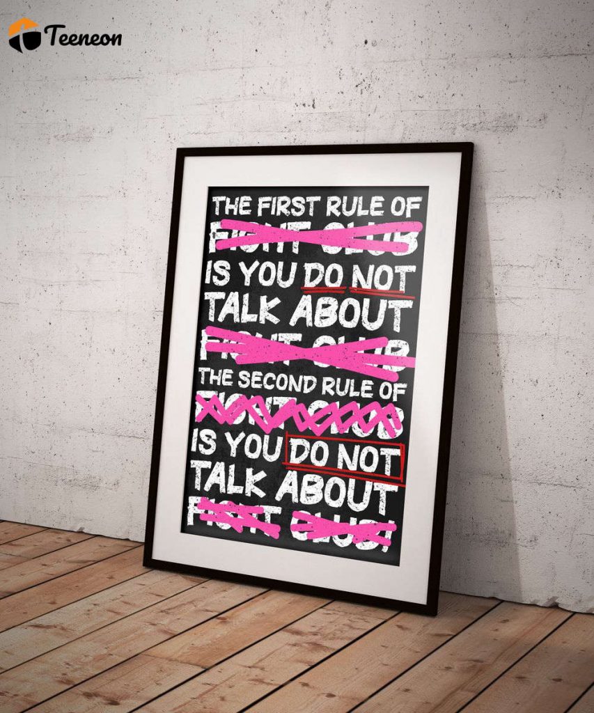 Typography Fight Club First Rule Movie Quote Poster For Home Decor Gift 5