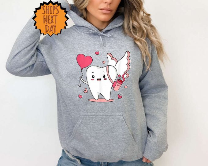 Valentine Dentist Sweatshirt, Dental Office Valentine’s Day Heart Hoodie ,Cute Dentistry Heart Shirt, Dental Crew T-Shirts, Dental Gift Tee 4