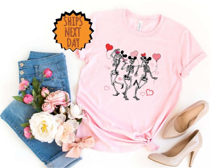 Valentine Heart Skeleton Shirt, Valentines Day Skeleton Shirt, Retro Valentine'S Day Shirt, Valentine Love Gift Shirts, Skeleton Heart Shirt 2