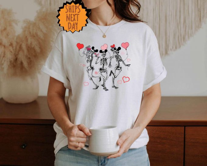 Valentine Heart Skeleton Shirt, Valentines Day Skeleton Shirt, Retro Valentine'S Day Shirt, Valentine Love Gift Shirts, Skeleton Heart Shirt 3