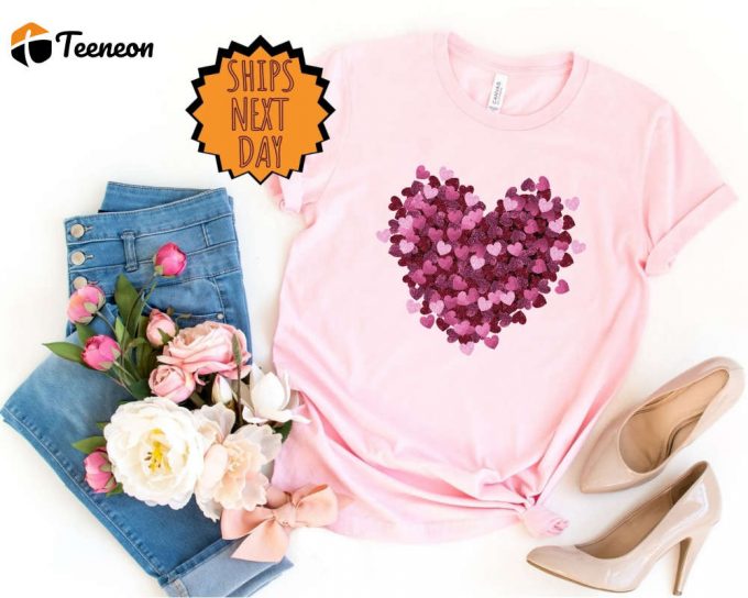 Valentine Hearts Shirt ,Cute Hearts Shirt, Gift For Her, Love Shirt, Love Shirt, Gift For Mom, Heart Love Shirt, Valentine Love Hearts Shirt 1