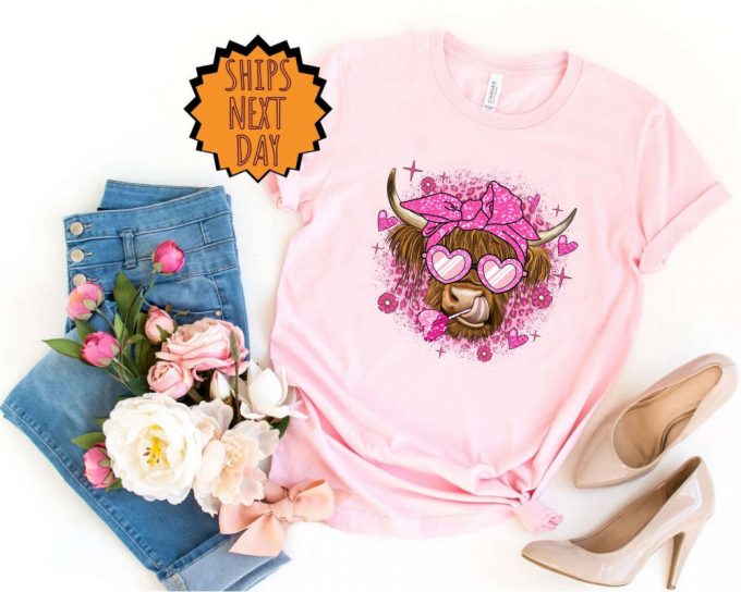 Valentine Highland Cow Shirt, Valentine'S Day Cow Shirt ,Moo Cow Shirt, Valentine Shirt, Cow Mom, Cow Lover Shirt, Cute Valentine Day Shirt 7