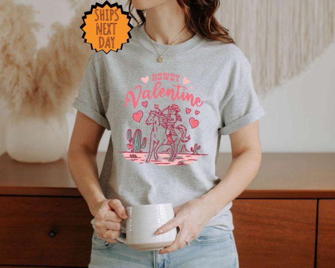 Valentine Howdy Shirt, Wild Western Cowboy Valentines Shirt, Western Valentines Shirt, Howdy Valentine Horse Tee, Valentine'S Day Gift Shirt 5