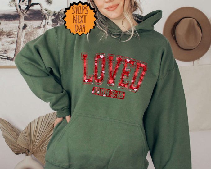 Valentine Loved Sweatshirt, Cute Valentine'S Day Hoodie, Love Heart Sweatshirt ,Christian Valentines Sweater, Christian Shirt ,So Very Loved 3