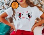 Valentine Mickey and Minnie Kiss Shirt, Disney Heart Valentines Day Shirt, Disneyworld Valentines Love Shirt, Disney Matching Gift Shirt