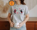 Valentine Mickey and Minnie Kiss Shirt, Disney Heart Valentines Day Shirt, Disneyworld Valentines Love Shirt, Disney Matching Gift Shirt