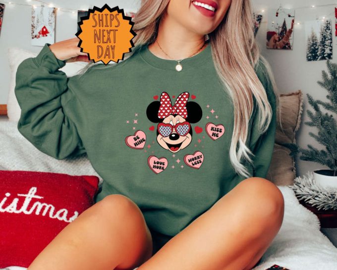 Valentine Mickey Minnie Sweatshirt, Disney Valentine Couple Sweatshirt, Valentine'S Day Hoodie, Disneyland Valentine Shirt, Disney Trip Tee 4