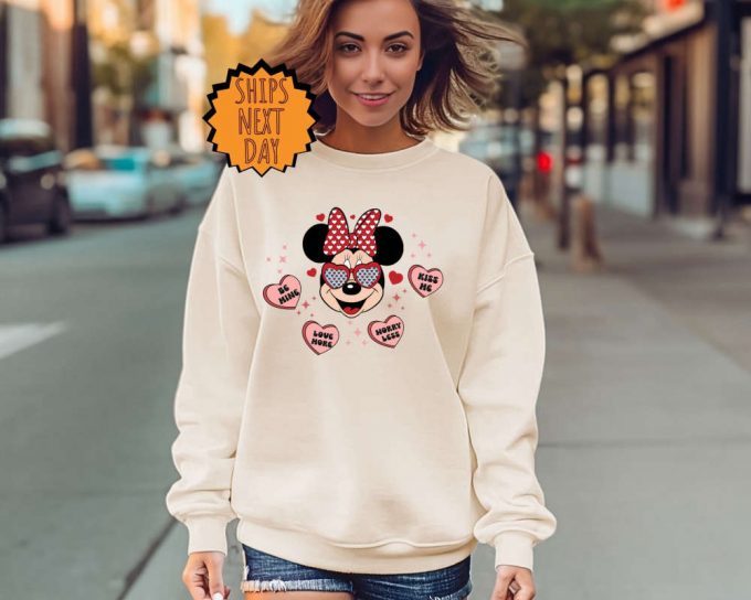 Valentine Mickey Minnie Sweatshirt, Disney Valentine Couple Sweatshirt, Valentine'S Day Hoodie, Disneyland Valentine Shirt, Disney Trip Tee 6