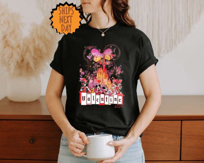 Valentine'S Day Mickey And Friends Shirt, Disneyland Valentines Day Shirt, Valentines Disney Family Tee, Disney Castle, Valentine Gift Shirt 2