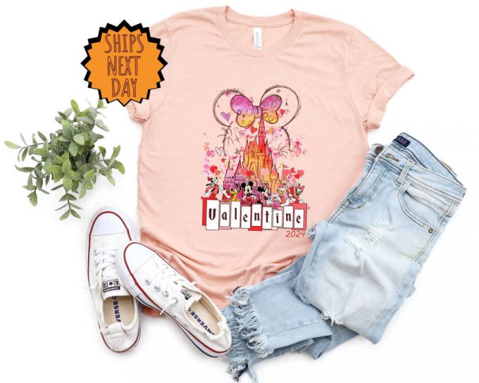 Valentine'S Day Mickey And Friends Shirt, Disneyland Valentines Day Shirt, Valentines Disney Family Tee, Disney Castle, Valentine Gift Shirt 4