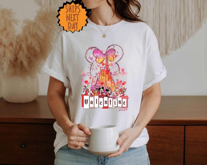 Valentine'S Day Mickey And Friends Shirt, Disneyland Valentines Day Shirt, Valentines Disney Family Tee, Disney Castle, Valentine Gift Shirt 5