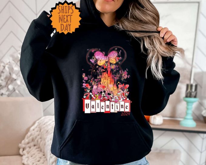 Valentine'S Day Mickey And Friends Sweatshirt, Disneyland Valentines Day Hoodie, Valentines Disney Family Tee, Disney Castle, Valentine Gift 2