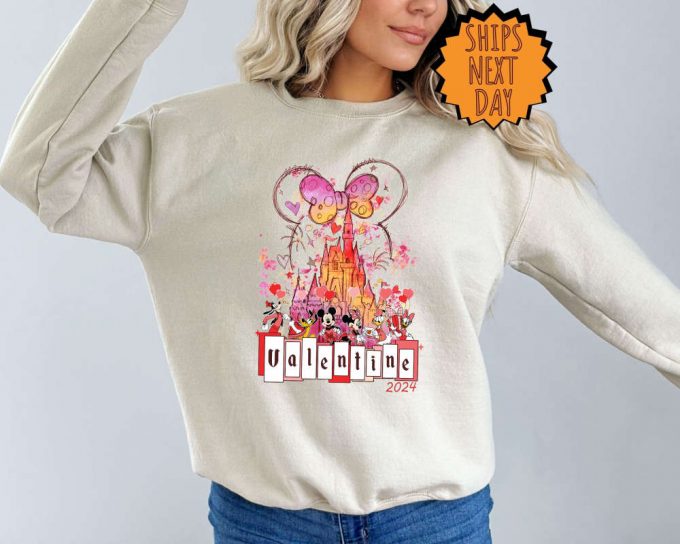 Valentine'S Day Mickey And Friends Sweatshirt, Disneyland Valentines Day Hoodie, Valentines Disney Family Tee, Disney Castle, Valentine Gift 3