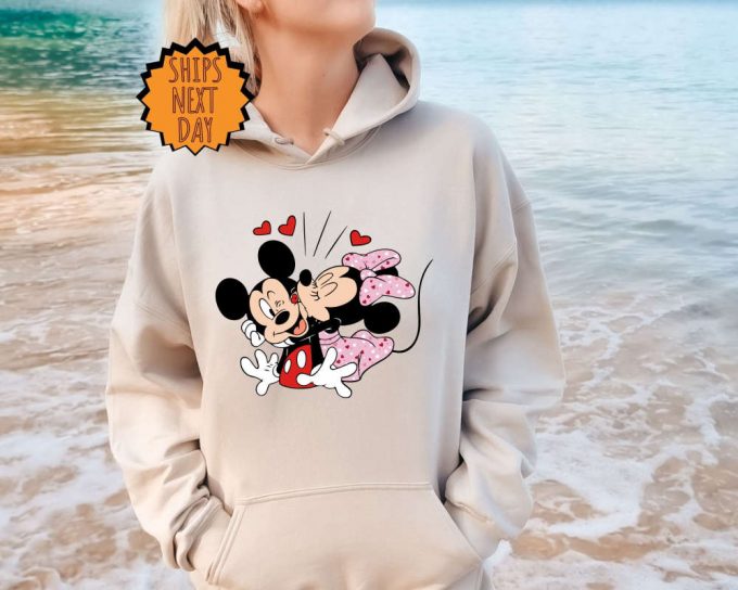 Valentine'S Day Mickey And Minnie Love Sweatshirt ,Disney Couples Hoodie, Disneyland Sweatshirt, Disney Valentine'S Day, Gift For Girlfriend 2