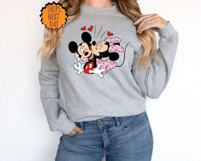 Valentine'S Day Mickey And Minnie Love Sweatshirt ,Disney Couples Hoodie, Disneyland Sweatshirt, Disney Valentine'S Day, Gift For Girlfriend 4