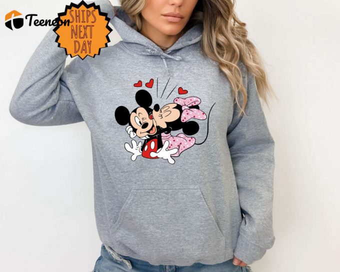 Valentine'S Day Mickey And Minnie Love Sweatshirt ,Disney Couples Hoodie, Disneyland Sweatshirt, Disney Valentine'S Day, Gift For Girlfriend 1