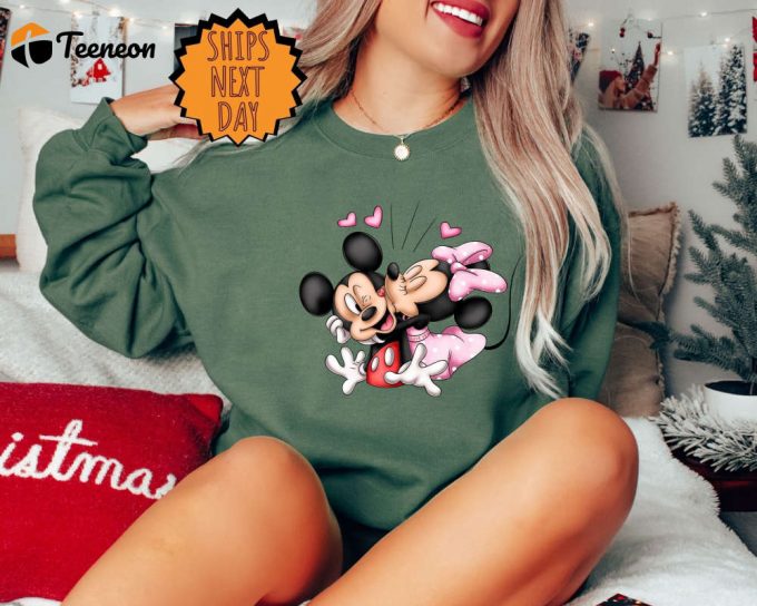 Valentine’S Day Mickey And Minnie Sweatshirt ,Disney Couples Hoodie, Disneyland Sweatshirt, Disney Valentine’S Day, Gift For Girlfriend Tee