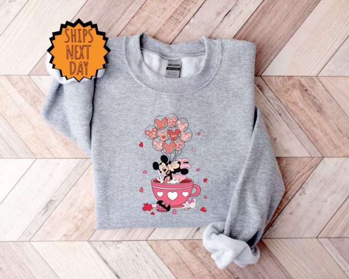 Valentines Day Disney Cup Sweatshirt, Magical Castle Hoodie, Disneyland Balloons Shirt ,Valentines Day Disney Sweatshirt ,Disney Family Trip 2