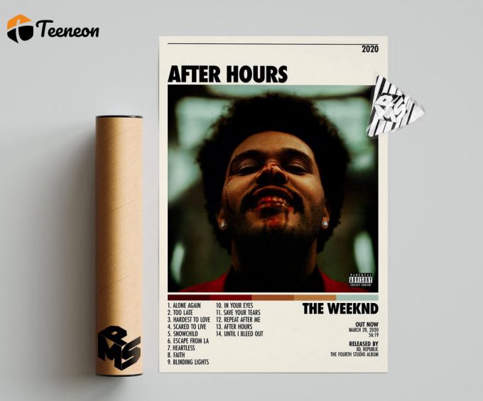 Weeknds Poster For Home Decor Gift | After Hours Poster For Home Decor Gift | Weeknds Tracklist | Album Cover Poster For Home Decor Gift Poster For Home Decor Gift Wall Art 1