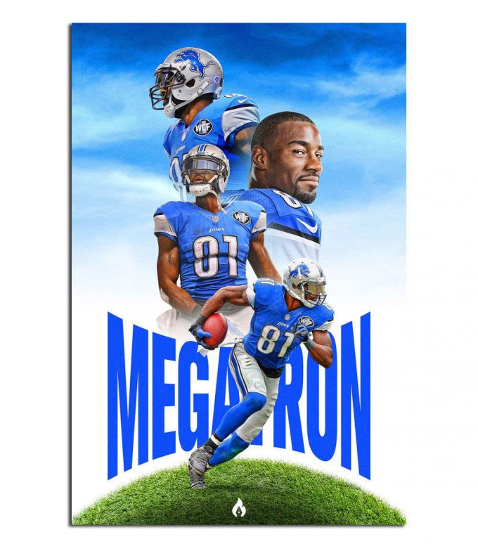 Calvin Johnson Poster For Home Decor Gift, Detroit Lions, Sports Player Print, Art Print Poster For Home Decor Gift 3