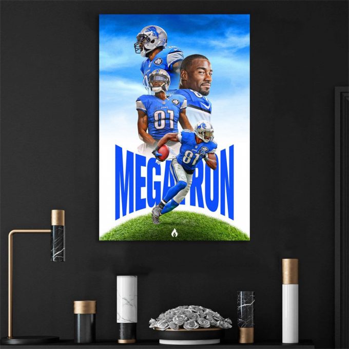 Calvin Johnson Poster For Home Decor Gift, Detroit Lions, Sports Player Print, Art Print Poster For Home Decor Gift 4