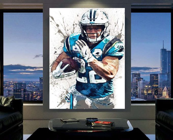 Christian Mccaffrey Poster: Home Decor Gift For Carolina Panthers Fans 2