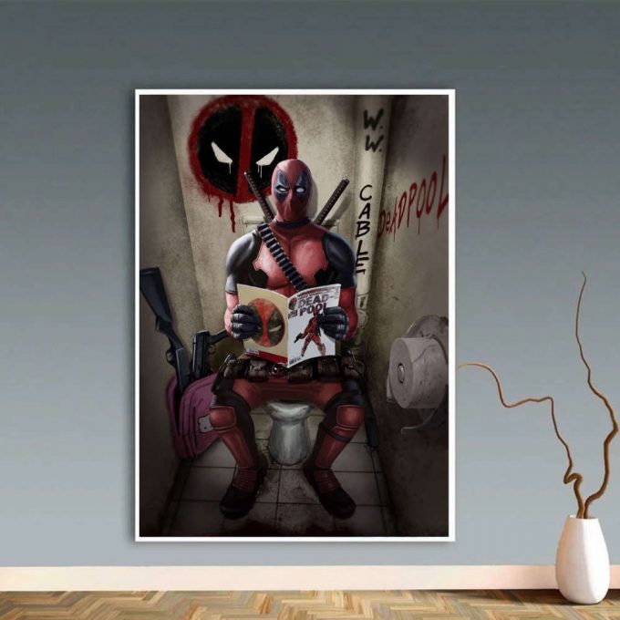 Deadpool Superhero Toilet Poster: Funny Movie Home Decor Gift 2